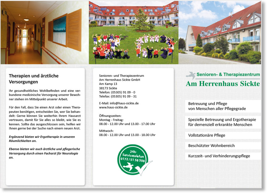 Senioren- und Therapiezentrum Am Herrenhaus Sickte GmbH - Allgemein Flyer